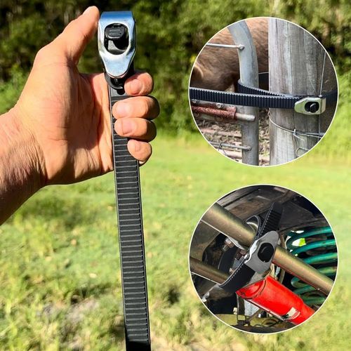 Grip Lock Strap, Heavy Duty Reusable Ratchet Straps with Adjustable Metal Buckles, Super-Strong Tie Down Straps for Securing Cargo, Furnitures, Equipment
