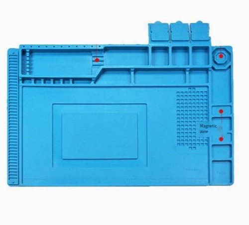 TE-501 Silicone Heat Insulation Soldering Pad for Mobile Phone and Computer Repair, High Temperature Resistant Thickened Magnetic IC Working Pad