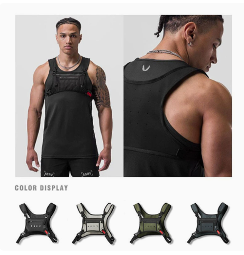 Tactical sports vest bag, practical men's chest bag, bravest bag, men's hip-hop street style functional bag