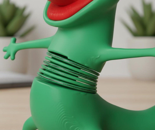 Wobble Reptile Figurine Humorous Look Spring Reptile Toy Small Size Desk Ornament for Office