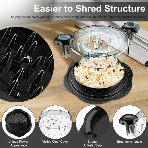 Ukeetap 10 Pro Large Meat Shredder Tool Twist for Seafood, Chicken, Beef, Black