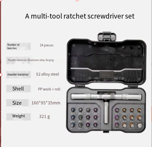 SUNHZMCKP 24 in 1 Magnetic Ratchet Screwdriver Set, S2 Steel Precision Bits with Detachable T Handle, Portable Precision Repair Tool Kit for Electronics, Furniture, Bicycle & DIY Projects