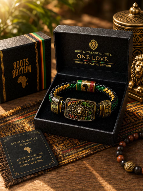 African Vintage Roots Rhythm One Love Commemorative Braided Bracelet