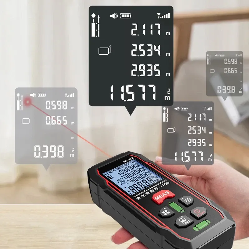 Laser Measure 230ft 70M Digital Laser Distance Meter 2 Bubble Levels laser ruler