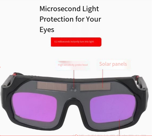 Auto Darkening Welding Glasses, Anti-Glare Arc Welding Goggles for Welder, Professional Eyes Protection for Argon Arc Welding, Anti-Ultraviolet Anti-Infrared