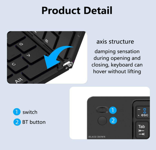 Keyboard - Wireless Bluetooth Keyboard for iOS, iPhone, iPad, Mac, Android, Smartphone & Tablet
