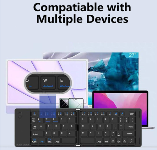 Keyboard - Wireless Bluetooth Keyboard for iOS, iPhone, iPad, Mac, Android, Smartphone & Tablet