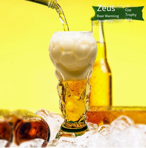 World Cup Hercules Beer Glass — Creative Barware & Business Gift. A football-themed, stemmed glass featuring the iconic Hercules trophy design—an ideal choice for bars, home use, or as a premium business souvenir.