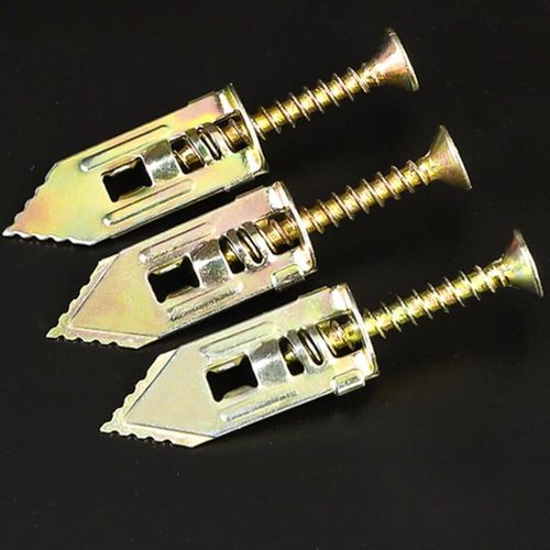 100 Pieces Gypsum Board Anchors Punching Anchors 12 x 30 Strong Board Anchor Screws Rotation Prevention Fixing Fixing Easy Installation Screws 4 x 30 For Punching Holes (12 x 30 + Screw B (4 x 30))