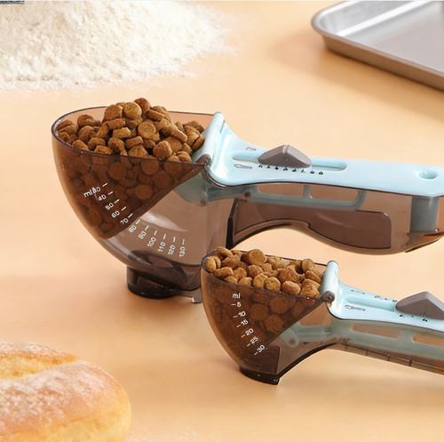 Multifunctional Adjustable Plastic Measuring Spoon — Kitchen Graduated Measuring Scoop Set for Baking, Flour, and Powder