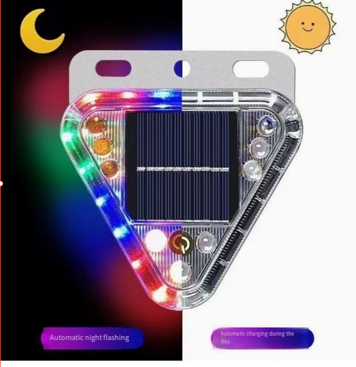 Solar-powered warning flashing light, anti-rear-end collision flashing light, high-intensity light for trucks, nighttime parking light, strong magnet (two lights per box)
