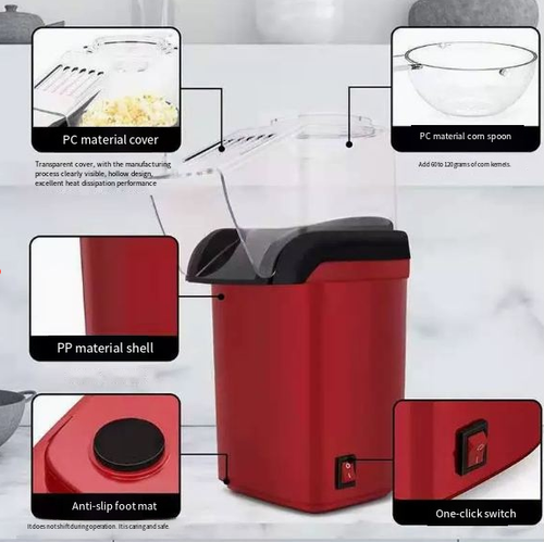 Mini Electric Hot-Air Popcorn Maker for Home Use
