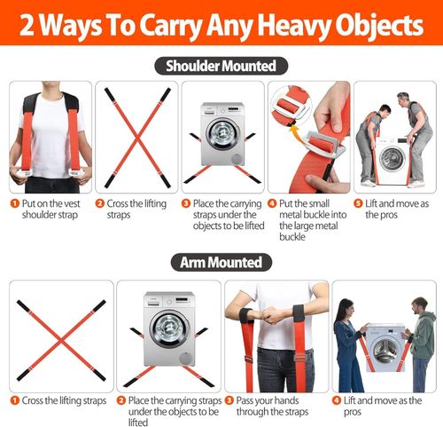 Shoulder Dolly Moving Straps,2-Person Lifting and Moving System for Lifting