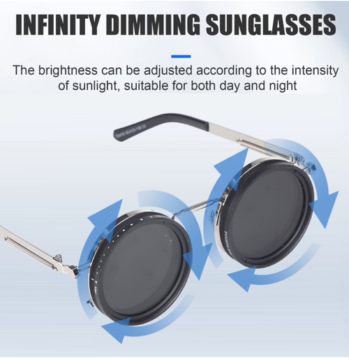 Nd-400 9 Gears Round Polarized Adjustable Dimming Men Sunglasses