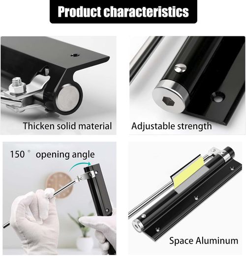 Automatic Door Closer, Safety Spring Door Closer, 304 Stainless Steel Noise Reduction Large Door Closers for Residential and Commercial, Easy to Install