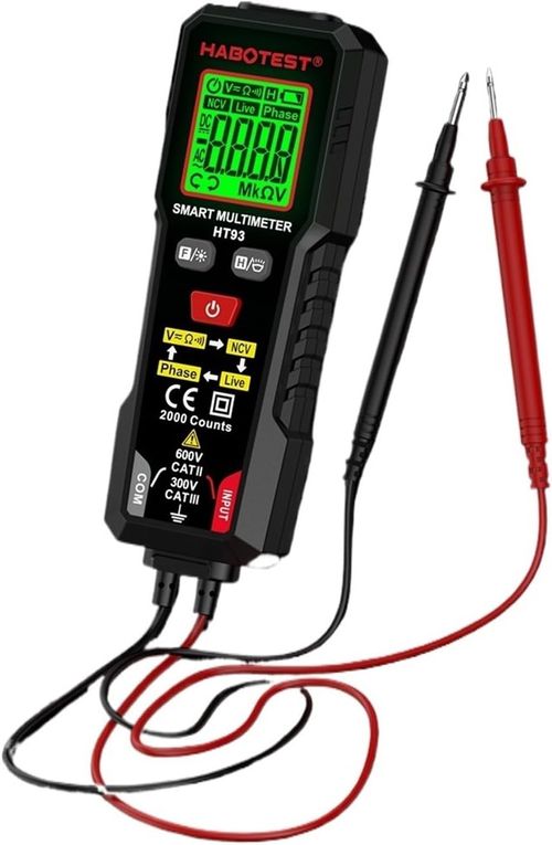 HT93 Smart Digital Multimeter Voltage Tester with NCV Live Wire Test 2000 Counts 600V AC DC Voltage NCV Continuity Measurement