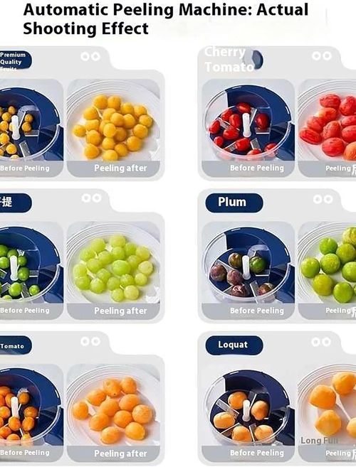 Electric Grape Peeling Machine, Portable USB Charging Rechargeable Fruit Peeling Machine, Automatic Small Fruit Garlic Peeler Machine Cherry Tomato Garlics Peeler Skin Remover Tool