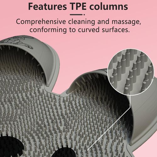 Silicone Rabbit Foot-Scrubbing & Exfoliating Shower Mat – Non-Slip Bathroom Mat for Back Scrubbing, Massage, and Body Exfoliation