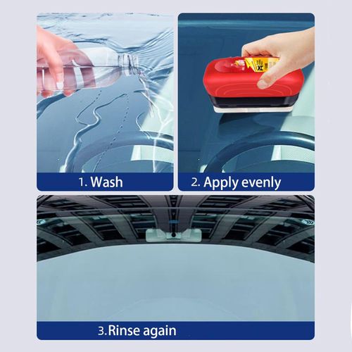 Evstyr Automotive Oil Film Cleaner Brush, 2025 Upgrade Automotive Oil Film Cleaning Brush, Glass Oil Film Remover Brush for Car, Prevents Rain and Fog Cleaning Glass Brush