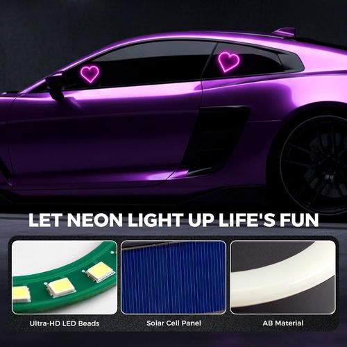 Car Triangle Window Solar Heart Light, LED Ambient Heart Lights for Car with 5 Lighting Modes, Solar Powered Waterproof Heart Shaped Mood Light, for Valentine's Day Christmas Decor