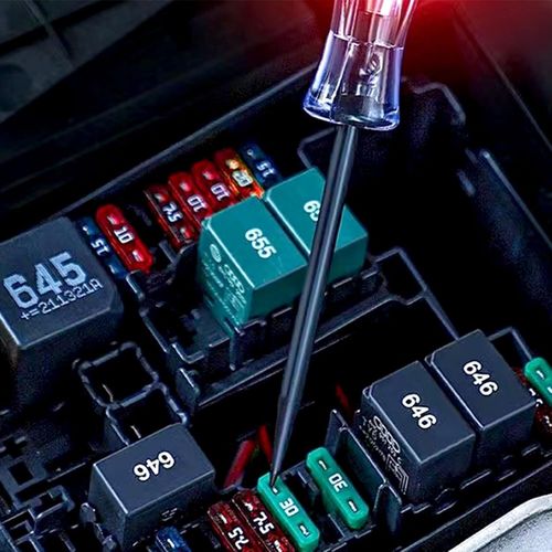 1 PC Car Digital Electric Pen, 6V-12V-24V DC Car Circuit Tester Light, Test Light with 5.9Ft Extended Spring Wire, Car Truck Vehicle Circuits Low Voltage Tester Probe (Red)