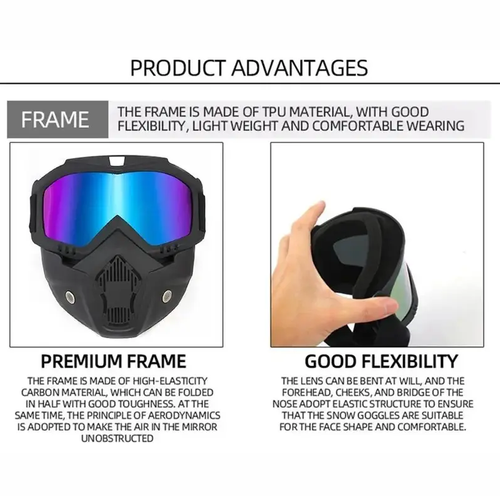 Motorcycle Goggles Mask, Dirt Bike Goggles, Full Face Windproof Riding Mask with Breathable Vent Design, Adjustable Strap Moto Goggles, Viral Off-Road Biker Gear, Motocross Gear for Adults, Motorbike Protective Gear.