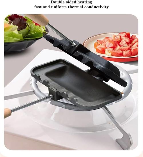 Sandwich Maker, Double-Sided Hot Dog Toaster, Nonstick Sandwich Skillet with Removable Handle,Sandwich Baking Pan for Indoor Outdoor Camping Home Kitchen Breakfast