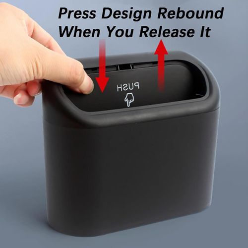 Car Trash Can Waterproof Multipurpose Rubbish Bin with Lid,Portable Hanging Car Vehicle Trash Can Bin,Black