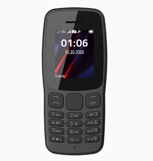 N106 Low-cost, candy-bar style GSM 2G feature phone with physical keypad—suitable for seniors or as a backup phone for students.