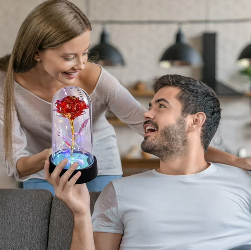 Valentines Day Glass Rose Eternal Rose Gifts for Women Birthday Gifts for Mom Light Up Rose In Glass Dome Eternal Rose Flower Gifts Valentines Day Rose Gifts for Her Valentines Day Gifts