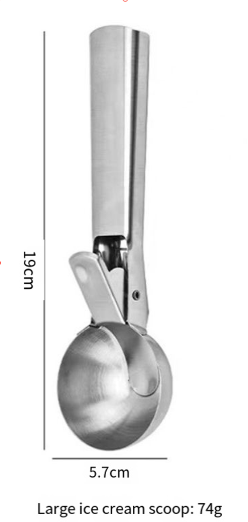 Stainless Steel Ice Cream Scoop & Gelato Spoon — Multifunctional Dual-Purpose Fruit Baller and Dessert Tool