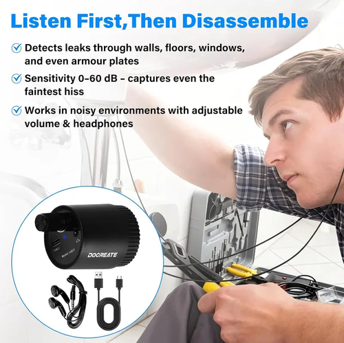 Compact Leak Detection Listening Device – Wall Sound Amplifier & Audio Pickup