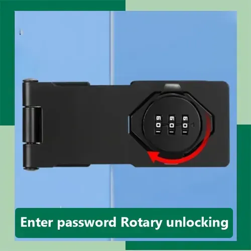 Double Door Cabinet Combination Lock, 3-Digit Password Keyless Hasp Lock for Kitchen Cabinets, File Drawers & Storage Boxes, Easy-Mount Security Lock
