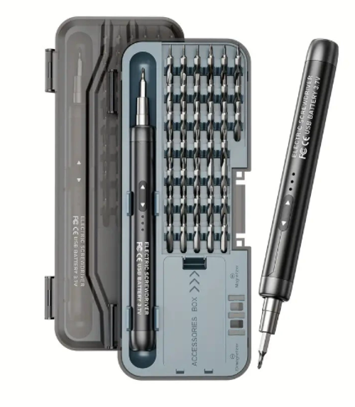 46-in-1 Precision Electric Screwdriver: Silent Operation, High Torque, Rechargeable Home Repair Tool Rechargeable Compact Electric Screwdriver Set: Silent, Long-Lasting Battery Life—A Versatile Precision Repair Essential High-Torque Mini Electric Screwdriver: 46-in-1 Kit—Specially Designed for Home Electronics Disassembly and Repair