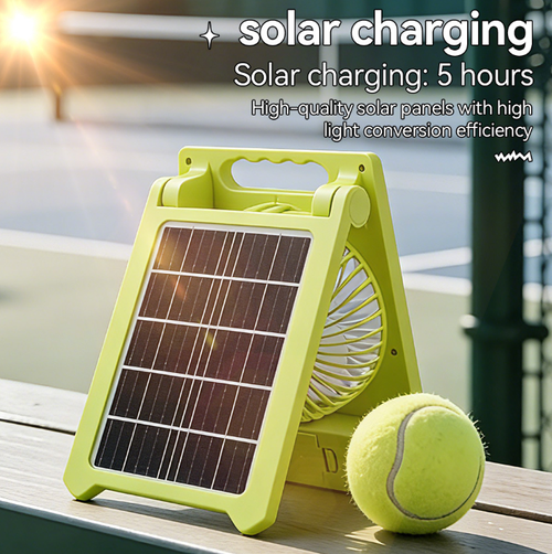 Foldable Solar Rechargeable 2-In-1 Fan Camping Lamp, Portable Emergency Dual-Use Light Cooler, Multi-Function Outdoor Hanging Desktop Solar Charging Light Fan,As Shown
