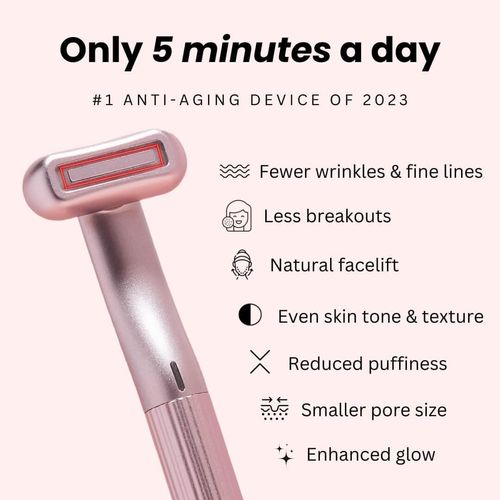 Face Skincare Device, For Smoother, Glowing Skin, Pink