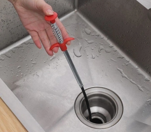 2Pcs Sewer Pipe Dredger Drain Clog Removal Tool 4 Claws Design Extra-Long Flexible Bendable Sewer Dredging Device Cleaning Tool