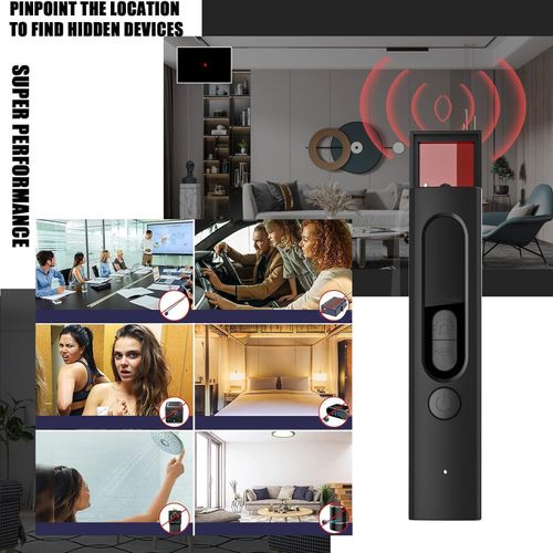 Hidden camera detector, enhanced wireless hidden camera detector, 5 sensitivity levels, 4 modes, suitable for travel, cars, bathrooms, offices and other places.