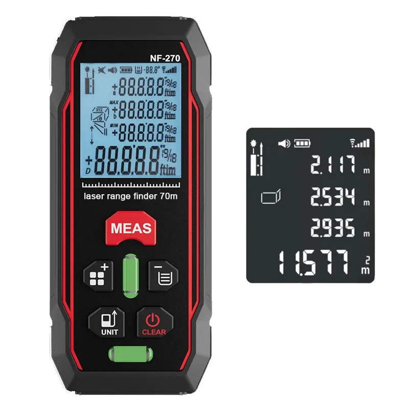 Laser Measure 230ft 70M Digital Laser Distance Meter 2 Bubble Levels laser ruler