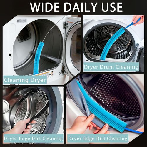 Dryer Vent Cleaner Kit, 5-Piece Professional Cleaning Kit with Flexible Dryer Vent Brush, Lint Remover Tool & Universal Vacuum Attachment for Duct, Hose, Pipe and Lint Trap - Safe & Efficientv