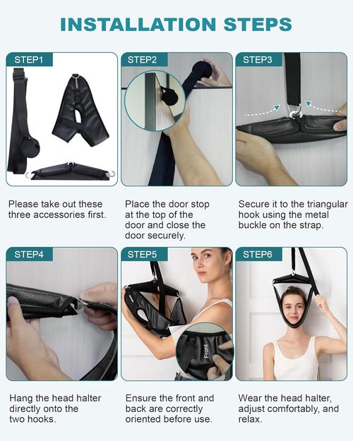 Neck Stretcher Cervical Traction Device for Home Use - Over The Door Cervical Traction Device for Decompression Home Physical Therapy, Portable Neck Traction Device for Neck Pain (with Box)