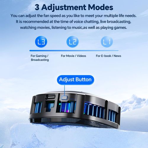 Magnetic Cell Phone Cooler, RGB Phone Cooling Fan Portable Lightweight Mobile Phone Cooling Fan, Phone Radiator with Larger Cooling Area for Phone Tablet IPad