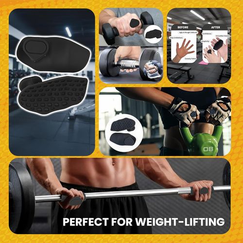 PulseITHold Silicone Weight Lifting Hand Grips | Non-Slip Gym Gripper Pads for Dumbbells, Barbells & Pull-Ups | Anti-Sweat, Comfortable & Durable | Workout Gloves Alternative for Men & Women