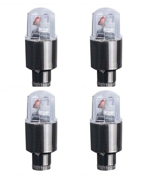4pcs Bike Car Motorcycle Wheel Tire Tyre Valve Cap Flash LED Light Spoke Lamp Car Stem Cap
