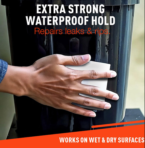 strong rubberized waterproof repair tape | super strong adhesive | instantly stops leaks | works underwater | 4 x 5 black leak seal tape for home, automotive