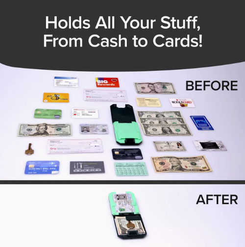 SLIM MINT Wallet Leather Edition Ultra-Thin RFID-Blocking, AS-SEEN-ON-TV, ID Theft Protection, Easy to Carry, Reach Cards & Cash with a Touch of a Button, Aluminum Outer Shell,