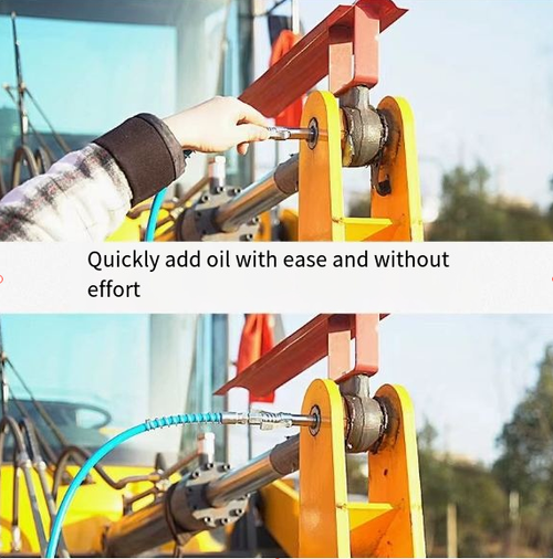 Lock-Jaw Grease Gun Coupler — Compatible with Manual and Electric Grease Guns Grease Gun Coupler (Lock-Jaw Type) with Flat Nozzle — Grease Machine Accessory Pneumatic Grease Machine Nozzle & Quick-Connect Coupler — Lock-Jaw Grease Fitting for Manual and Electric Grease Guns