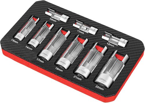 Socket Set for O2 Oxygen Sensors 9 Pieces Socket Set for O2 Sensors Sensor Removal Tool Wrench for Oxygen Sensors 10-22mm