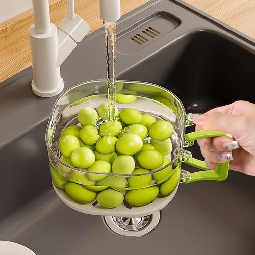 Multifunctional 2-in-1 Double-Layer Kitchen Colander with Lid – Thickened Basket for Washing and Draining Fruits & Vegetables