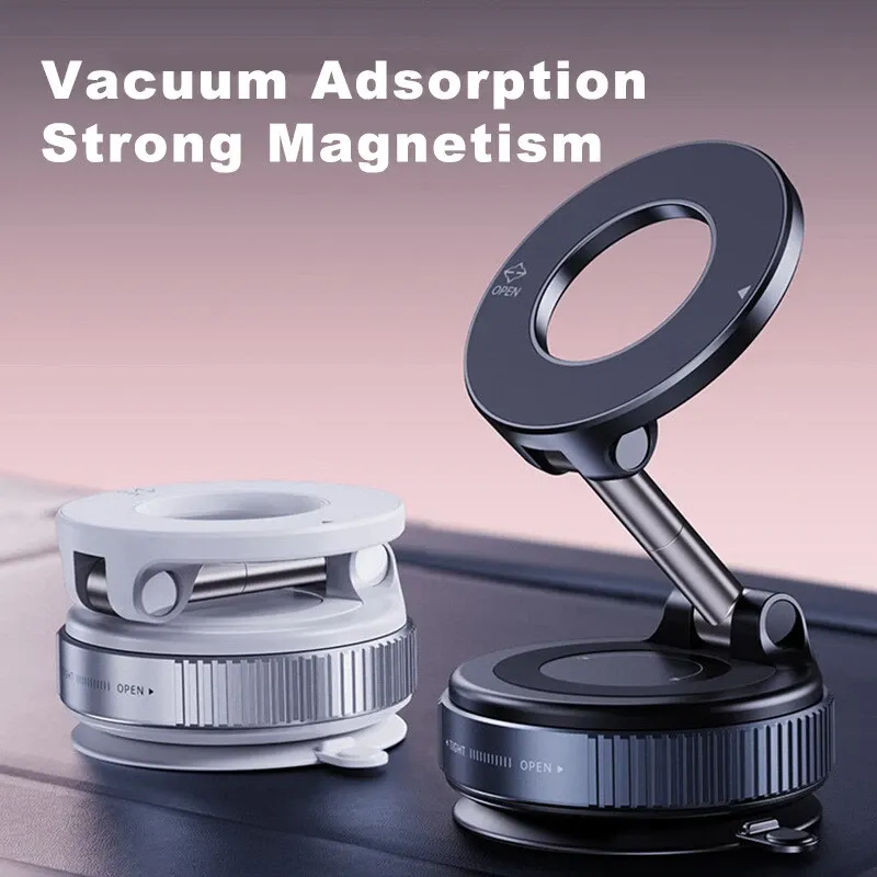 Upgraded 360° Nano Gel Vacuum Magnetic Phone Holder, Car Phone Holder for Magsafe, Suction Cup Phone Mount for Car